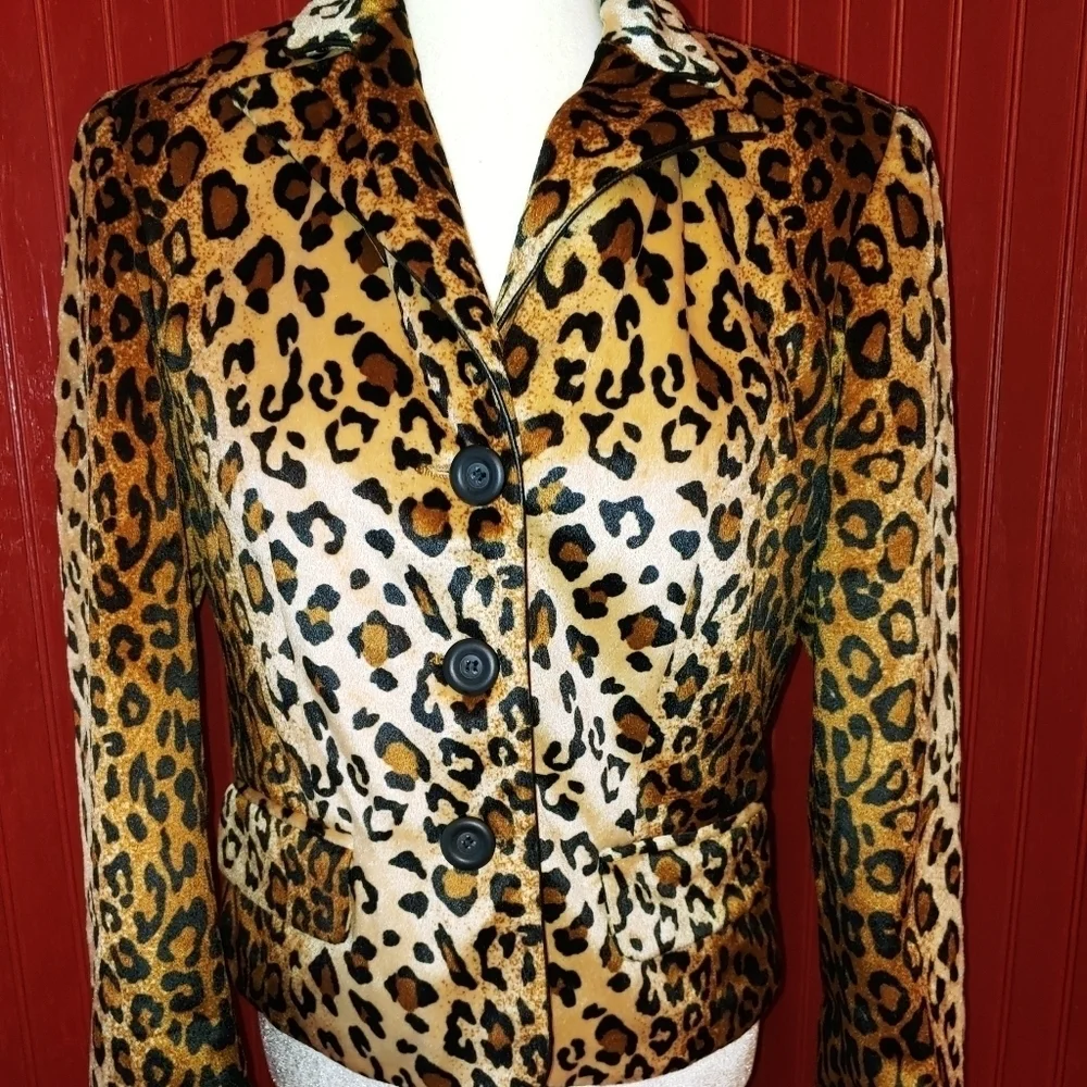 Cheetah Animal Print Blazer A Line 6